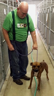 Gerry Lyons with a dog